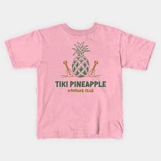 Tiki Pineapple Karaoke Club Hawaiian Hawaii Kids T-Shirt